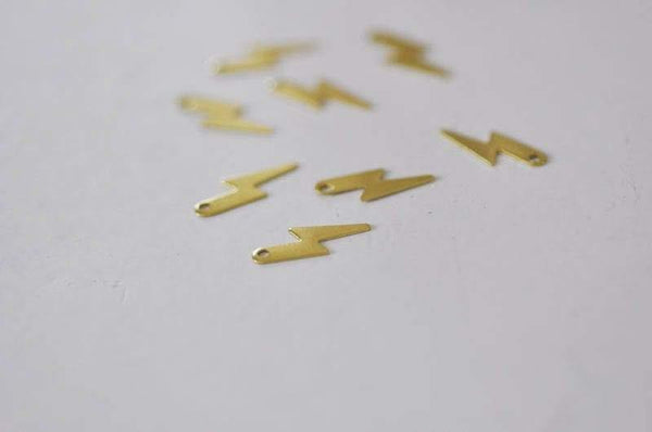 EP Breloques éclair laiton brut, fournitures créatives, pendentif éclair, sans nickel, création bijoux, x 50,14mm-G562