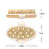 EP Brosse massage bambou & poils naturels, outil en bois pour massage du corps, accessoire auto-massage anti-cellullite,12.8cm, x1 G4582