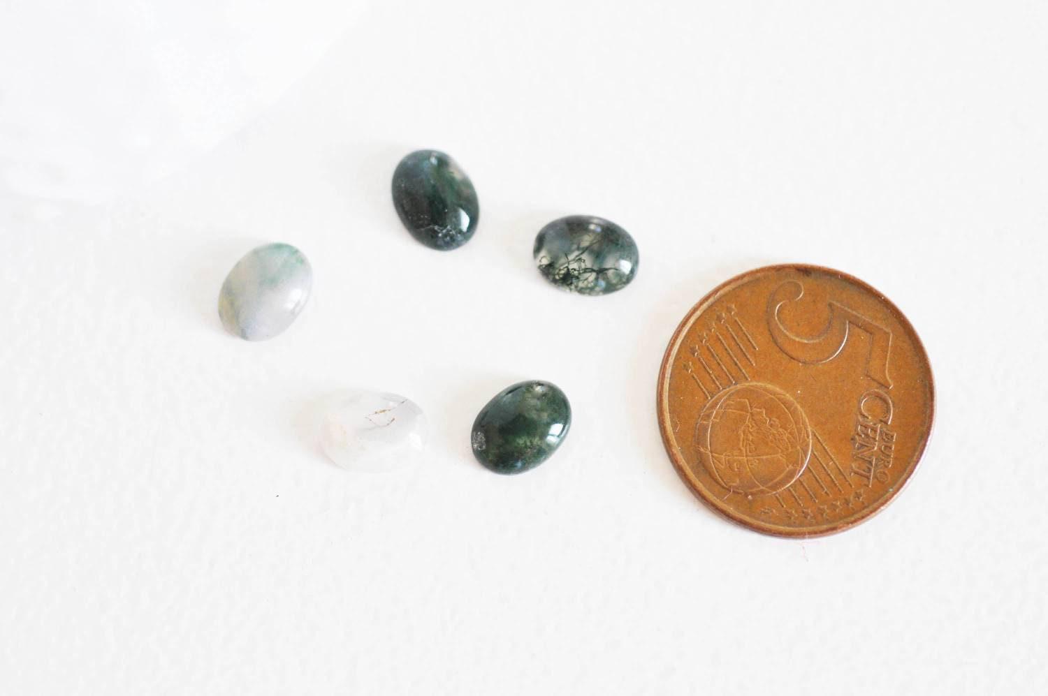 EP Cabochon agate verte, fournitures créatives, cabochon ovale, agate naturelle,10 x 14mm, cabochon agate, bijou pierre,pierre naturelle G282