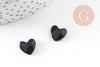 EP-Cabochon coeur obsidienne naturelle 10-12mm, x1 (G4125)