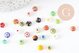 EP Cabochon dôme marquise rond millefiori 5-7mm, x50 G1945