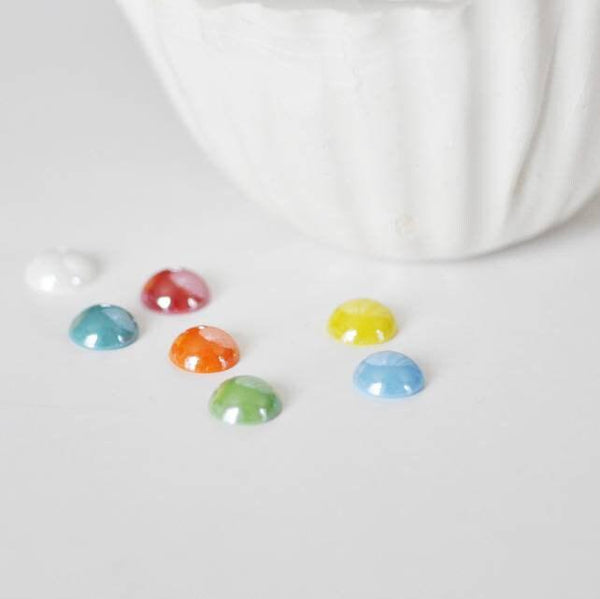 EP Cabochon dôme rond verre irisé,fournitures créatives, cabochon rond, cabochon céramique fait main, 9mm, x 10- 20 ou 50 pièces-G120