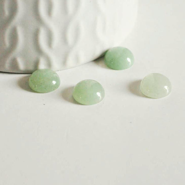 EP Cabochon rond aventurine verte, fournitures créatives, cabochon rond, aventurine naturelle,8mm, pierre naturelle
