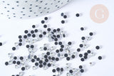 EP Cabochon strass cristal AB blanc, cabochon plastique, strass couture, customisation,1 gramme