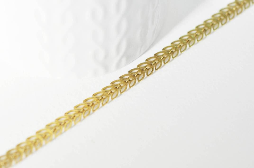 EP Chaine chevron laiton brut, fourniture créative,chaine bijou,chaine fantaisie,sans nickel, grossiste,6mm, x 1Mètre (G1278)