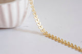 EP Chaine chevron laiton doré mat, fourniture créative, chaine bijou, création bijoux,chaine fantaisie,sans nickel, grossiste,7.5mm, 100 cm-G27