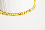 EP Chaine complète acier dorée 14k gourmette 5mm/91cm, x1 (G2446)