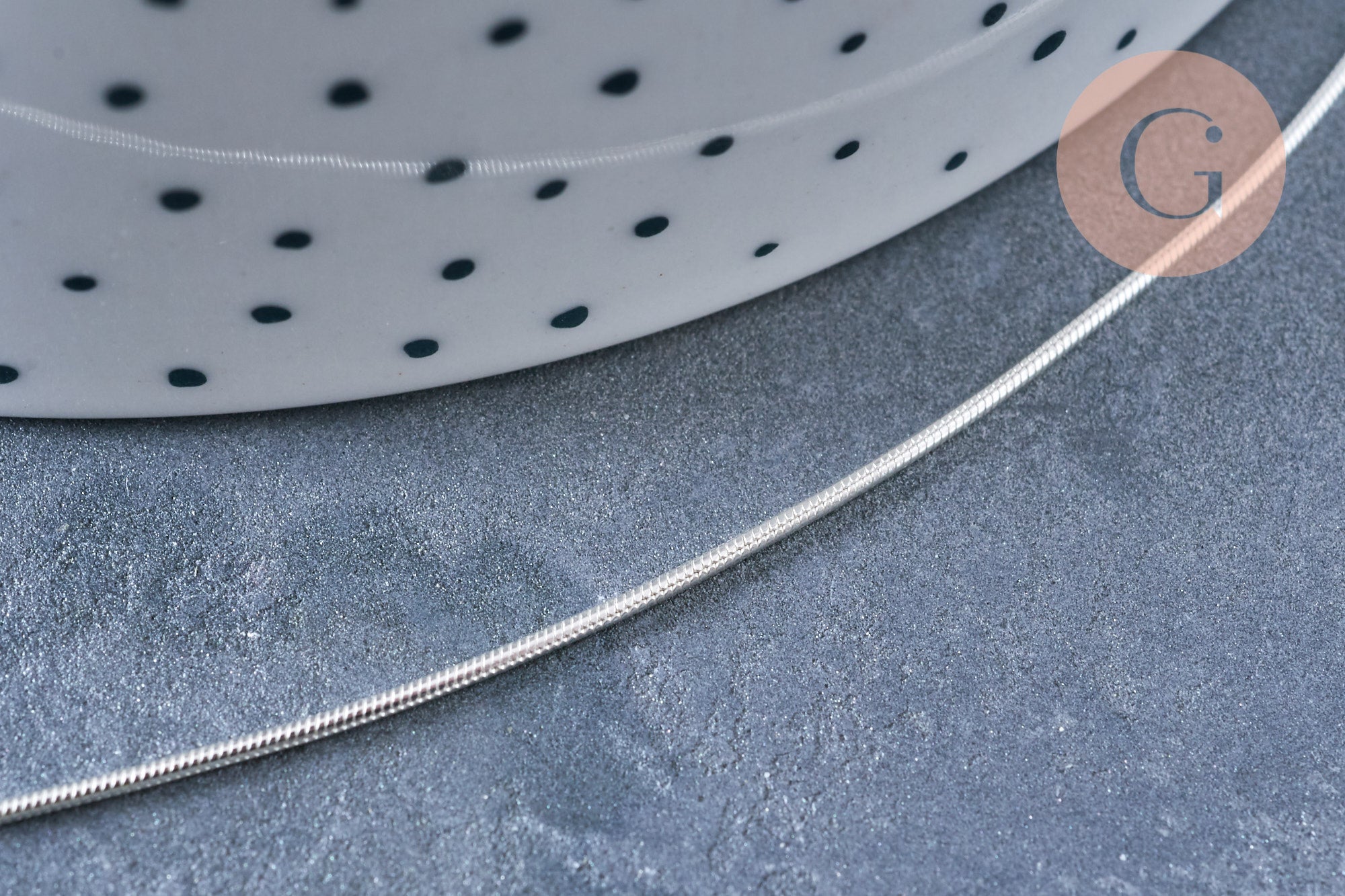 EP Chaine de cheville maille serpent très fine argent 925 massif 25.4cm,x1 (G8327)
