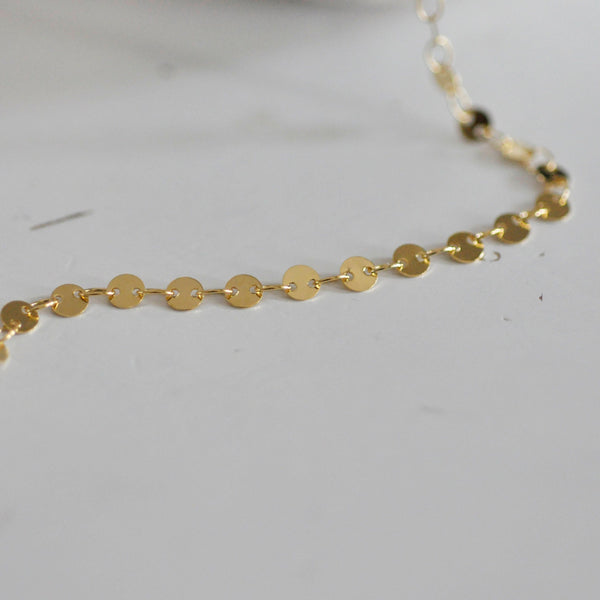 EP Chaine dorée 16 carats pastilles, fournitures créatives, chaine doree,chaine plaquée or, création bijoux, 1 metre,4mm