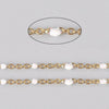 EP-Chaine dorée acier inoxydable doré fantaisie résine blanche paillette 2mm,x 1 mètre (G6735)
