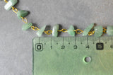 EP -Chaine dorée perle aventurine naturelle 4.5mm,x50 centimètre - G3913