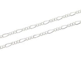 EP Chaine fine argentée figaro, chaine bijou, création bijoux,chaine argentée,3x6 mm,création bijoux,chaine figaro,5 mètres-G1930