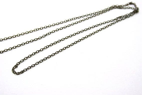 EP-Chaine fine bronze forçat, fourniture créative, chaine bijou, création bijoux, grossiste chaine,1.5 mm, BOBINE COMPLETE,92 mètres G0276