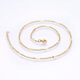 EP Chaine fine dorée fantaisie laiton doré 14K avec fermoir,2mm, 45cm-G0644