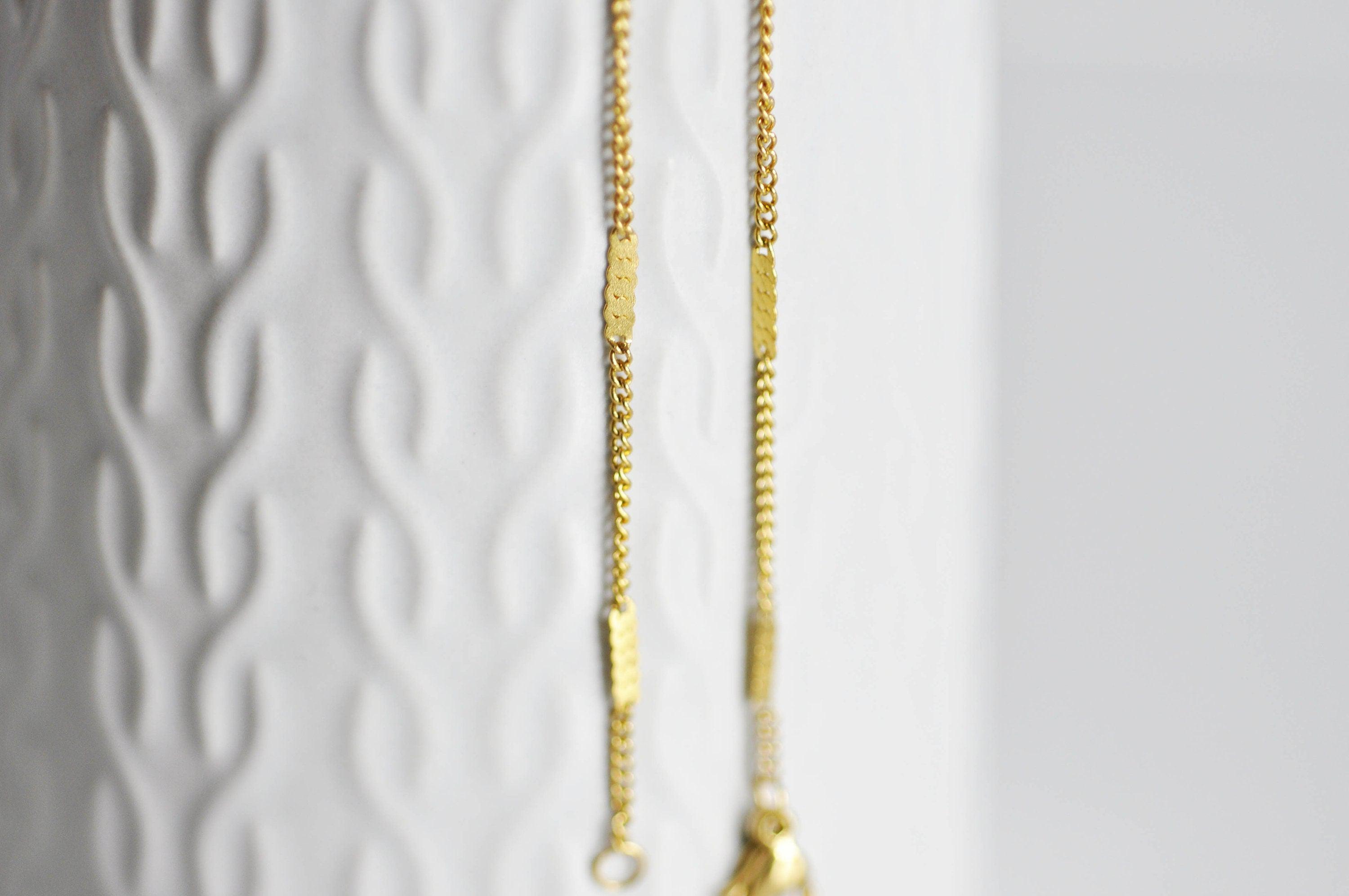 EP Chaine fine dorée fantaisie laiton doré 14K avec fermoir,2mm, 45cm-G0644