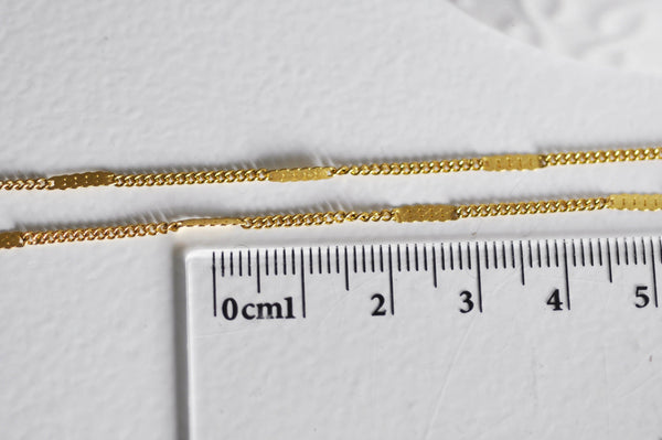 EP Chaine fine dorée fantaisie laiton doré 14K avec fermoir,2mm, 45cm-G0644