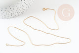EP Chaine fine dorée gold-filled 14K 1.02mm/45cm, chaine collier avec fermoir création bijoux, x1 (G9238)