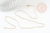 EP Chaine fine dorée gold-filled 14K 1.02mm/45cm, chaine collier avec fermoir création bijoux, x1 (G9238)