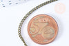 EP Chaine plate laiton bronze 3.7mm, maille non soudée, fournitures pour création de bijoux bronze, la bobine de 92m G6938