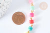 EP-Chaine tube polymère multicolore heishi laiton doré 13mm,Chaine pour création bijoux coloré, x1 mètre (G7184)