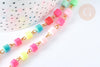 EP-Chaine tube polymère multicolore heishi laiton doré 13mm,Chaine pour création bijoux coloré, x1 mètre (G7184)