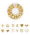 EP Charm à coller zamac doré thème coeur pour décorer pierres et bijoux,4-5mm, boite de 200, x1 G4310
