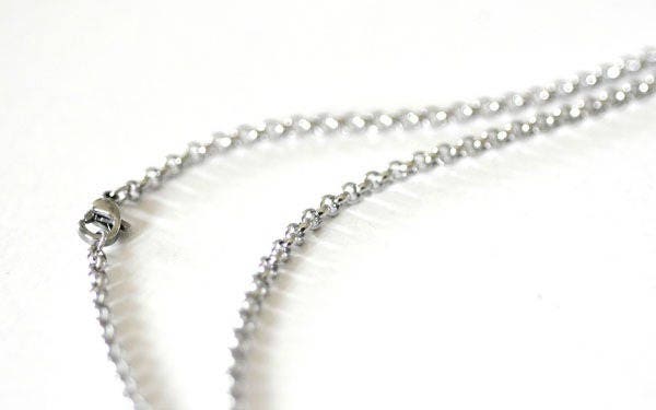 Collier Chaine complète rolo acier inoxydable platine 3mm/40cm, x1 (G0529)