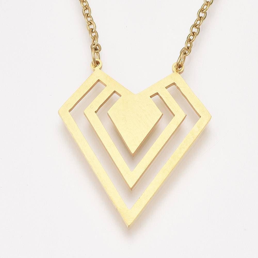 EP Collier acier doré 14k diamant,chaine fantaisie,chaine collier,sans nickel,collier cadeau st Valentin,acier doré,45cm G4936