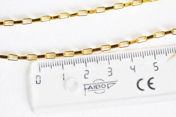 EP Collier acier doré 18k maille rectangle,chaine qualite,création bijoux,chaine complète,acier inoxydable,4x2mm,chaine complète-G1757