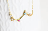 EP -Collier acier dorée 14k constellation,chaine fantaisie,chaine collier,sans nickel,collier céleste,cadeau st Valentin,acier doré,45cm-G0486