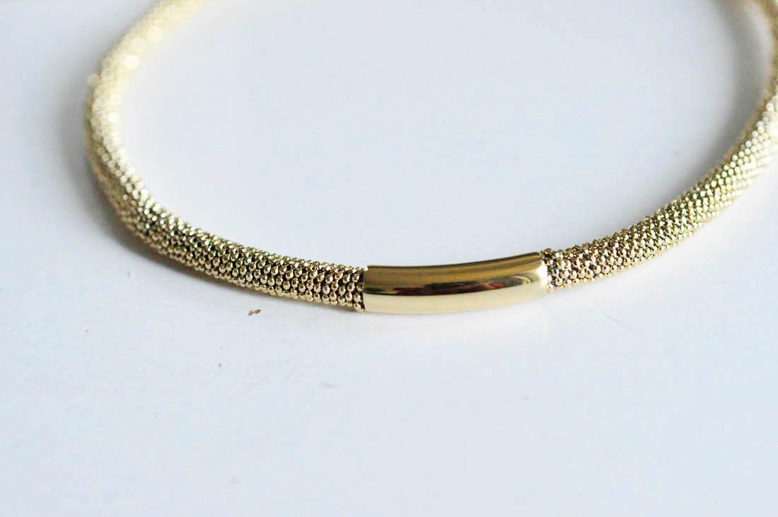 EP Collier acier dorée 14k, fourniture créative,collier acier, création bijoux,nickel free, plaqué or, chaine complète,7mm, 45cm