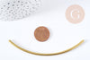 EP Connecteur tube courbé laiton brut 100mm, laiton brut, pendentif demi arc, laiton brut, pendentif laiton, connecteur laiton, 10m