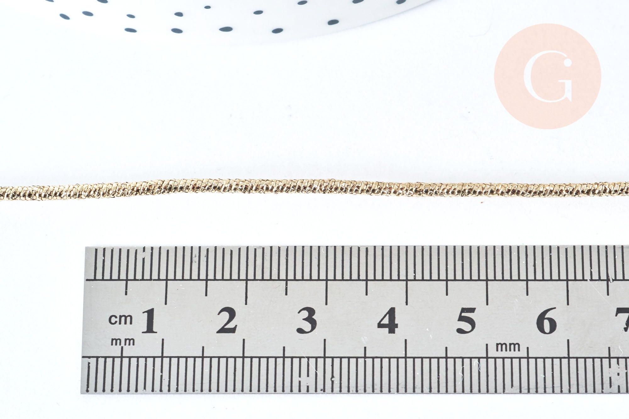 EP-Cordon doré rigide polyester 2mm, x 1Mètre (G6854)
