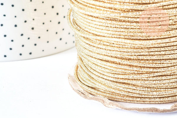 EP-Cordon doré rigide polyester 2mm, x 1Mètre (G6854)