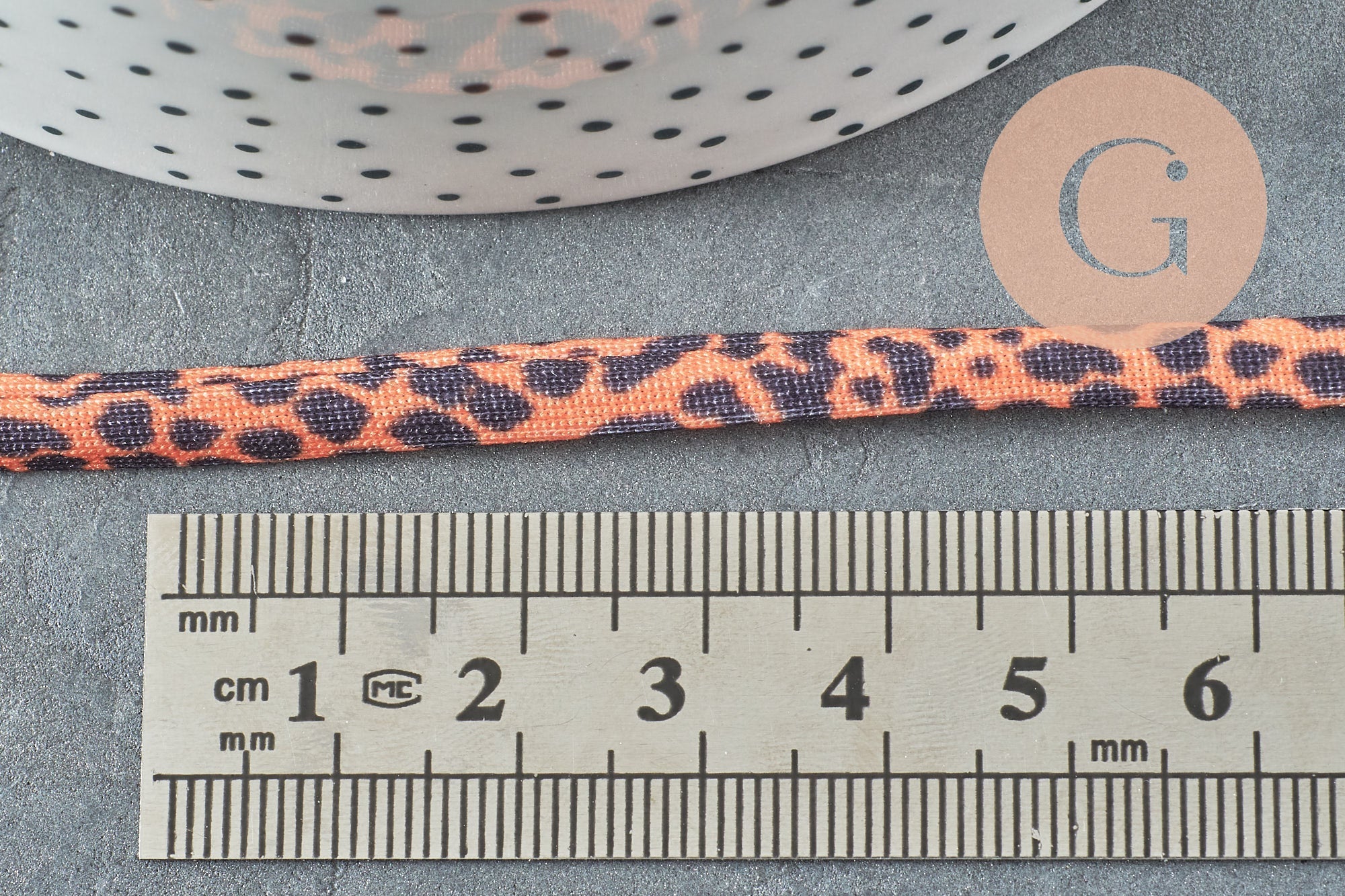 EP-Cordon nylon élastique Léopard marron noir 5mm x1mètre (G4383)