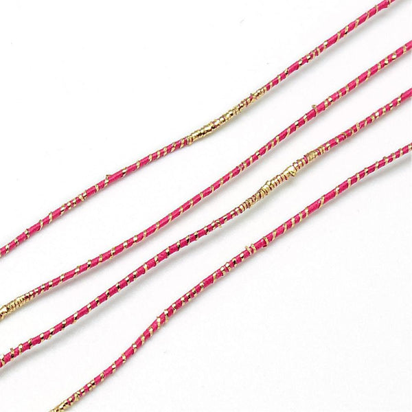 EP Cordon rose foncé or, fabrication bijoux,création bijoux,ruban mariage,fourniture créative, scrapbooking, 1.5mm, longueur 1 mètre-G1170