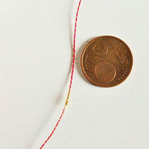 EP Cordon rose foncé or, fabrication bijoux,création bijoux,ruban mariage,fourniture créative, scrapbooking, 1.5mm, longueur 1 mètre-G1170