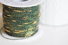 EP Cordon vert foncé or, fabrication bijoux,création bijoux,ruban mariage,fourniture créative, scrapbooking, 1.5mm, longueur 1 mètre-G1169