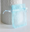 EP ÉPUISÉ Pochette bijou organza bleu turquoise,rangement bijoux, pochette cadeau organdi pochon bijou,pochette tissu,7cm, les 5,G1779