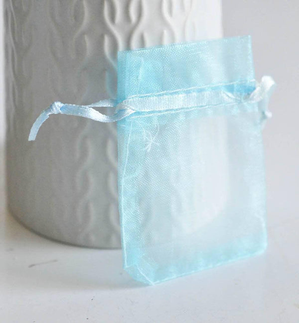 EP ÉPUISÉ Pochette bijou organza bleu turquoise,rangement bijoux, pochette cadeau organdi pochon bijou,pochette tissu,7cm, les 5,G1779