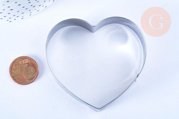EP Emporte-pièce coeur, Moule patisserie, emporte-pièce en acier inoxydable pour cuisine gateau et loisirs créatifs,6.9cm, x1 G4993
