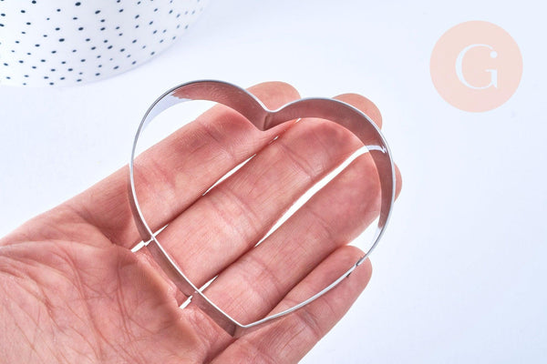 EP Emporte-pièce coeur, Moule patisserie, emporte-pièce en acier inoxydable pour cuisine gateau et loisirs créatifs,6.9cm, x1 G4993