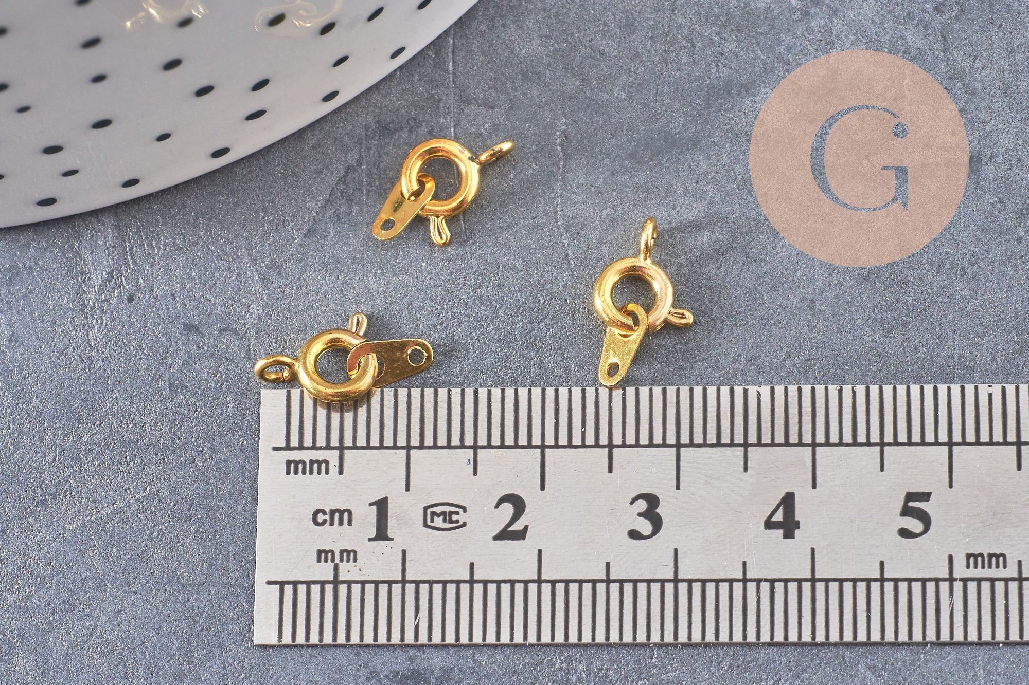 Fermoirs Marins laiton doré 8mm, x10 (G10574)