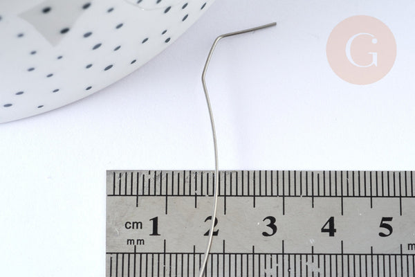 EP Fil d'acier inoxydable platine argenté 0.6mm, x1 mètre (G7055)