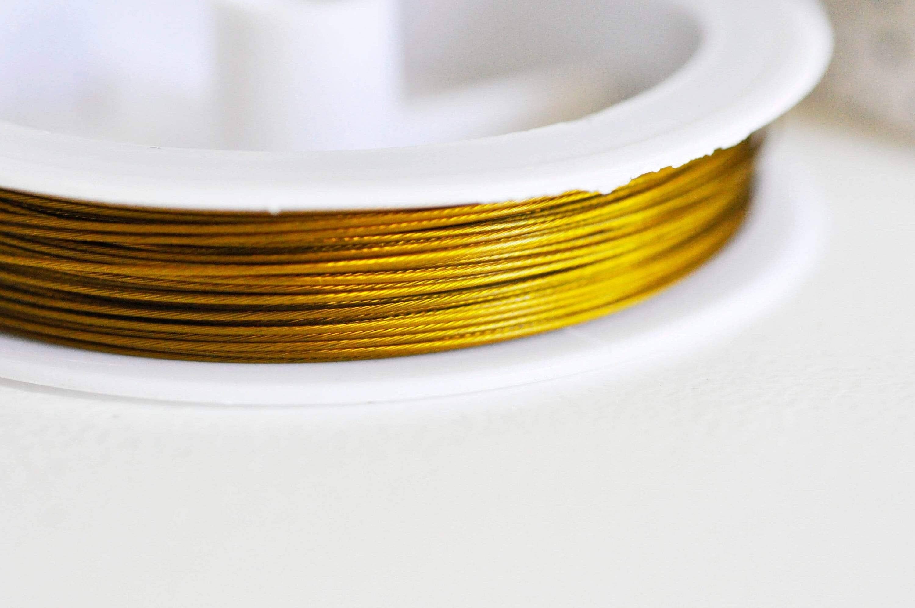 EP Fil nylon 2m métallique acier doré 0,6mm G3791