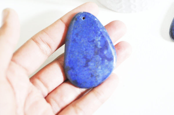 EP Grand pendentif goutte lapis lazulis naturel 60-75mm, x1 (G3433)