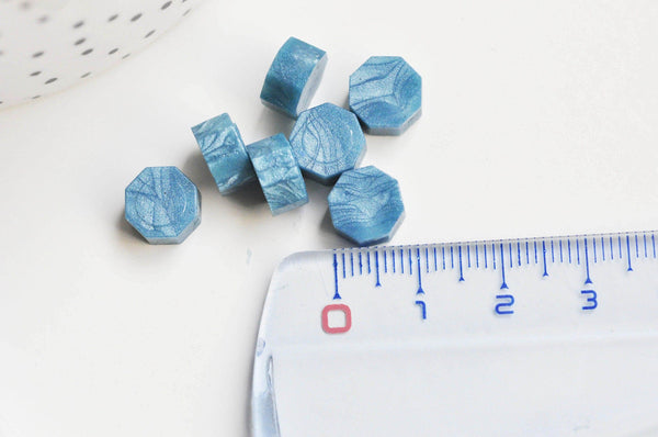 EP Granulés cire bleu nacré à cacheter, fourniture pour création sceaux personnalisés pour sceaux et invitations de mariage DIY, les 100 G3509