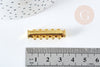 EP-Intercallaire fermoir aimanté double bracelet 2x5 rangs laiton doré 31mm, x1 (G8836)