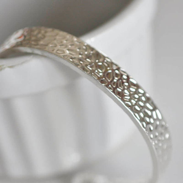 EP Manchette en laiton argenté texturé 55mm x1 (G0479)