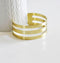 EP NE PAS RENOUVELER Bracelet manchette rayures laiton brut largeur 20mm, x1 (G4878)